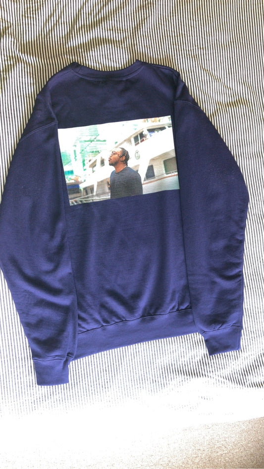 Blue Floating Anticks pullover